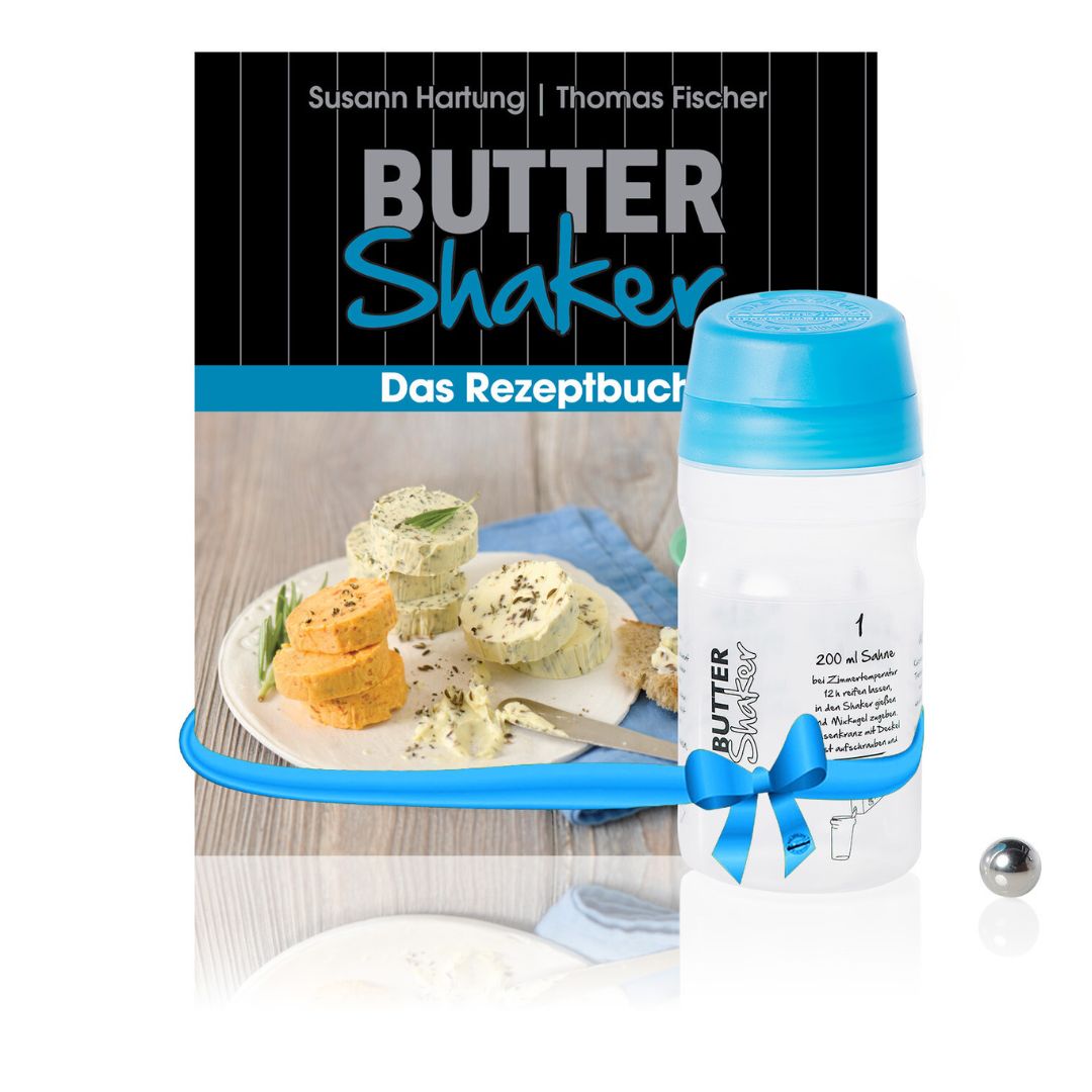 Butter-Shaker & Rezeptbuch-Set