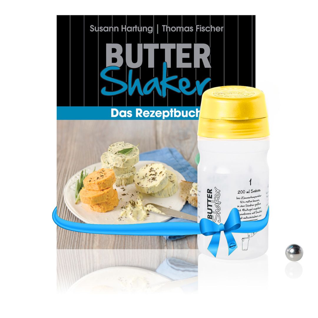 Butter-Shaker & Rezeptbuch-Set