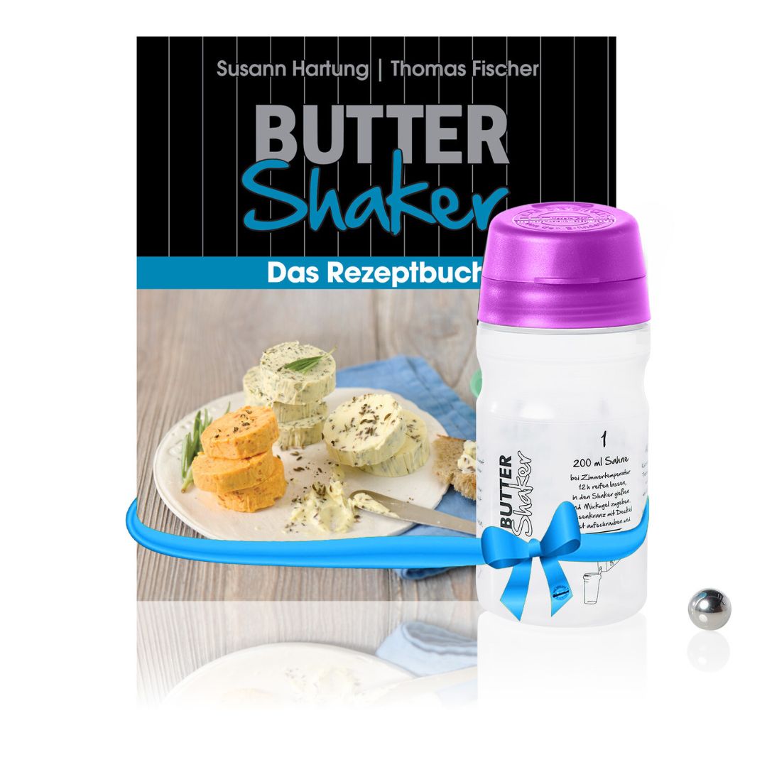 Butter-Shaker & Rezeptbuch-Set