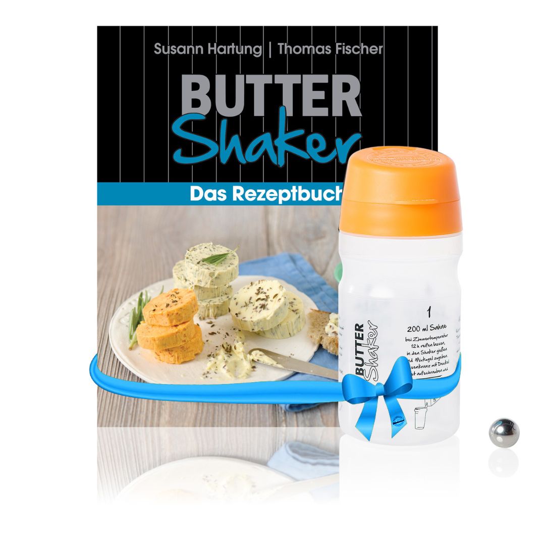 Butter-Shaker & Rezeptbuch-Set